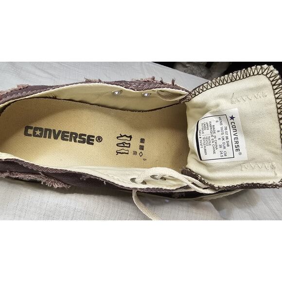 Vtg Converse Limited Edition Chuck Taylor Low Top Sneakers Patched Distressed W8 - Picture 9 of 11